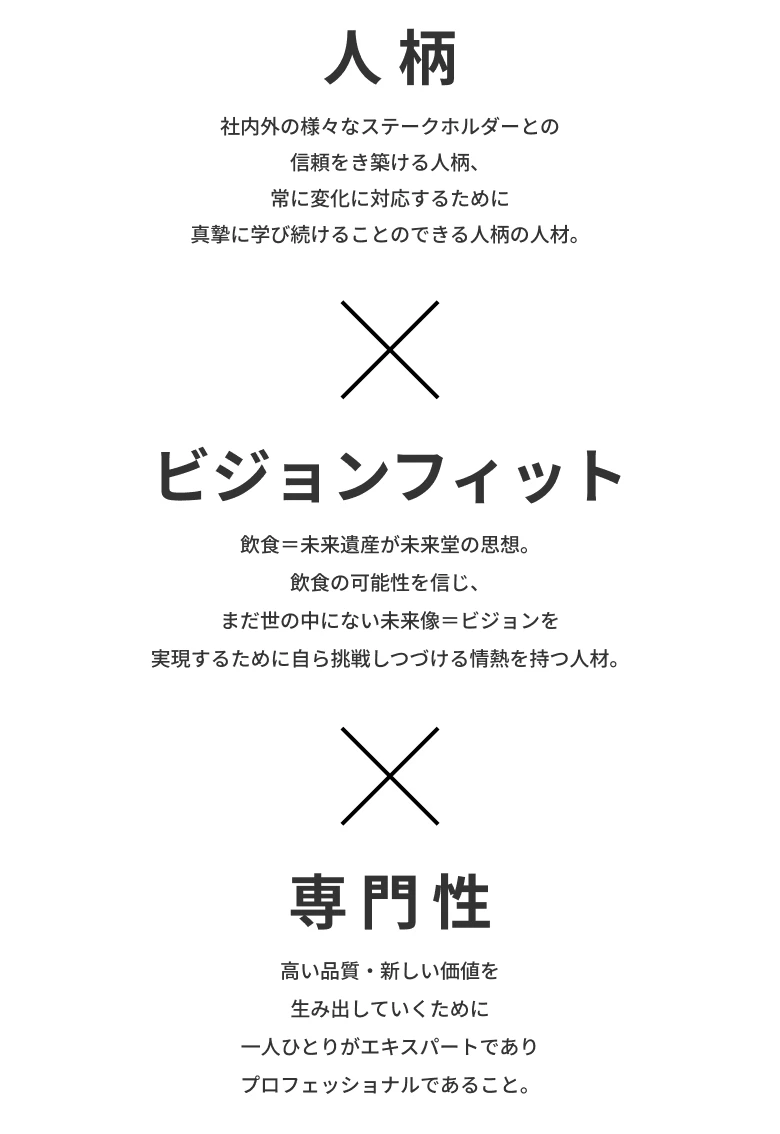 人柄 × ビジョンフィット × 専門性